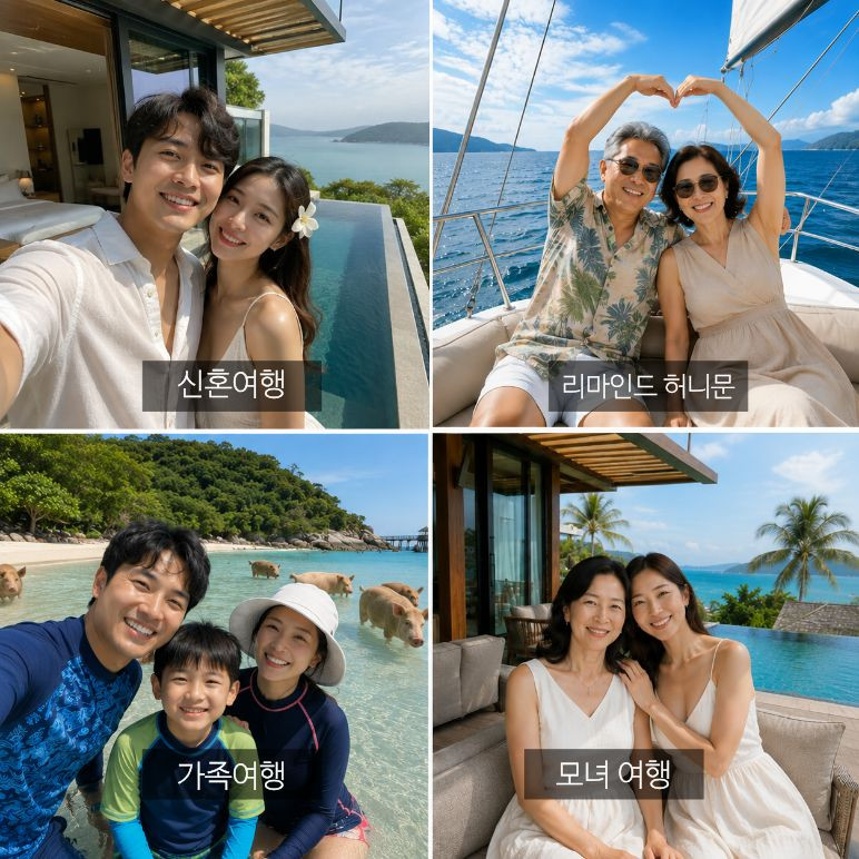 코사무이 허니문 반자유 단독패키지 상품 구성